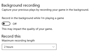 I may disable the recording option